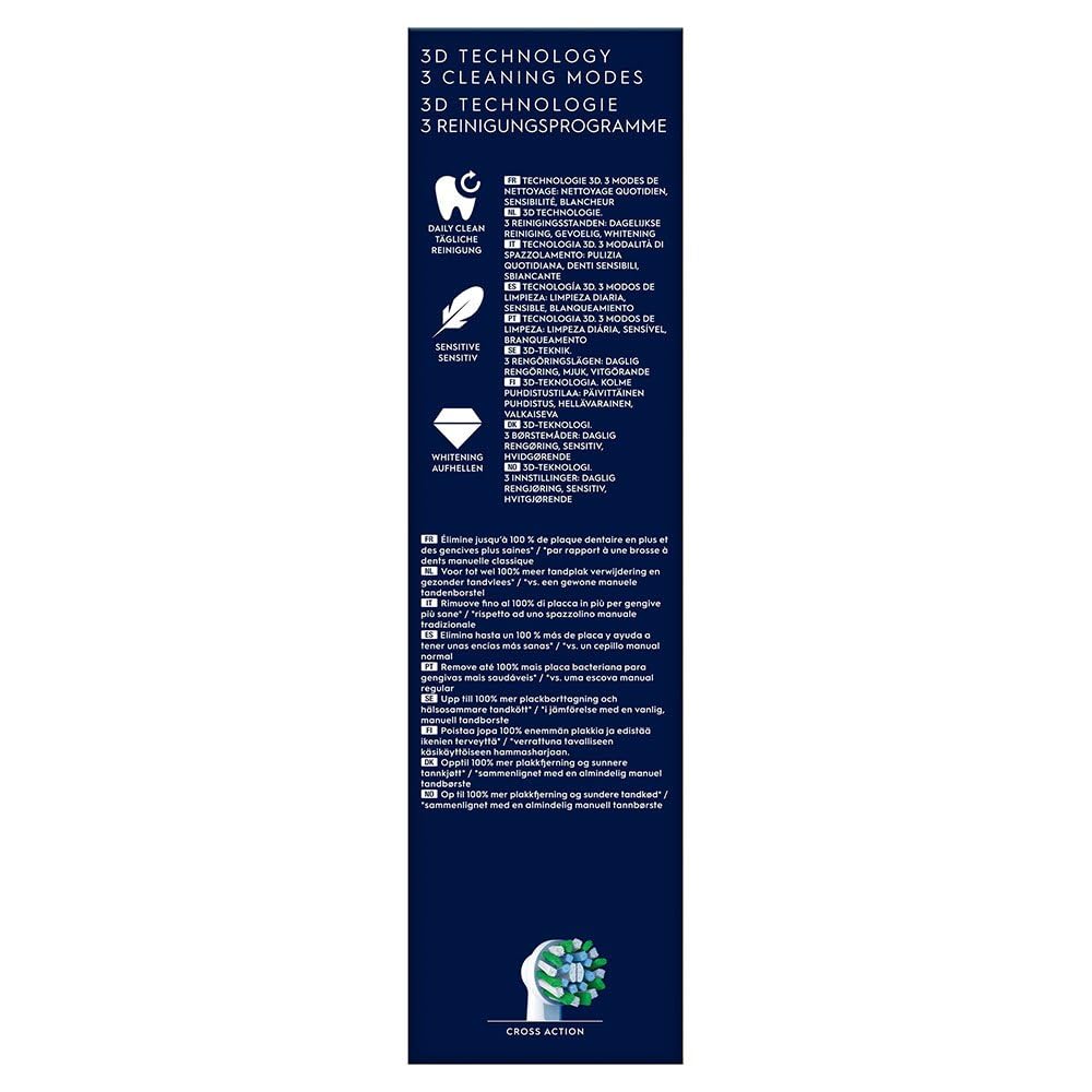 Oral-B Pro Series 3D White Electric Toothbrush - 1 Rechargeable Brush Head, 3 Cleaning Modes, Timer, Plaque Removal for Deep Cleaning - Perfect for Travel & Daily Oral Care