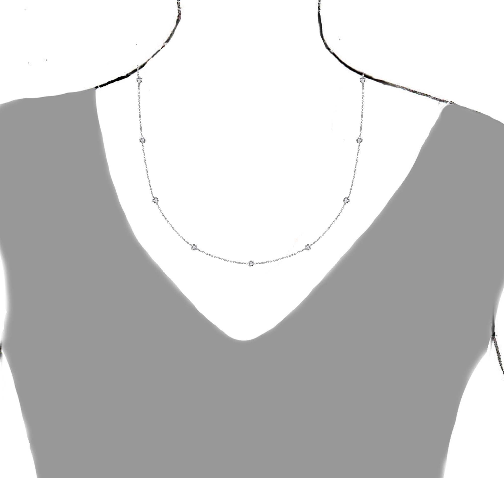 Ritastephens Sterling Silver Designer CZ By the Yard Long Chain Necklace 24