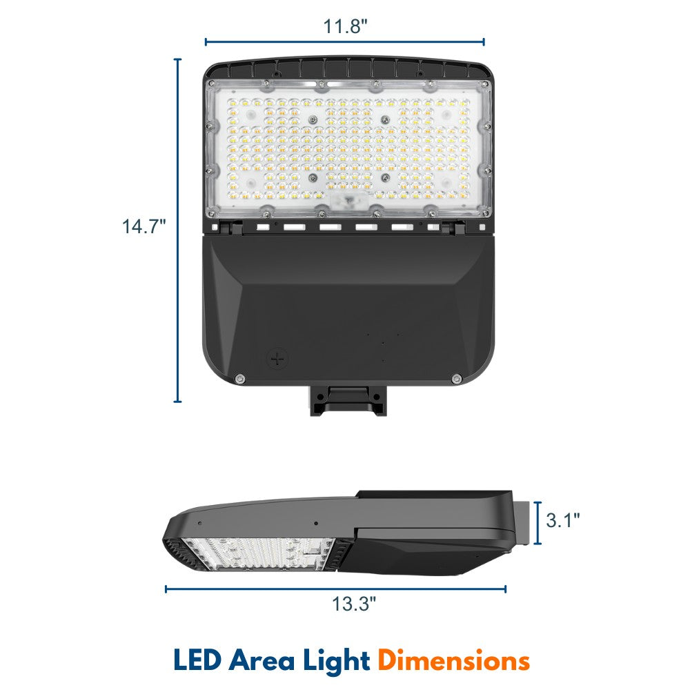 Vela I LED Parking Lot Light - Black Finish, 150W/120W/100W/80W Selectable, Up to 23,000 Lumens, 3 CCT Selectable, Type III, 120-277V, 400W Equal - Perfect for Commercial Parking Lots, Gas Stations, and Outdoor Area Lighting