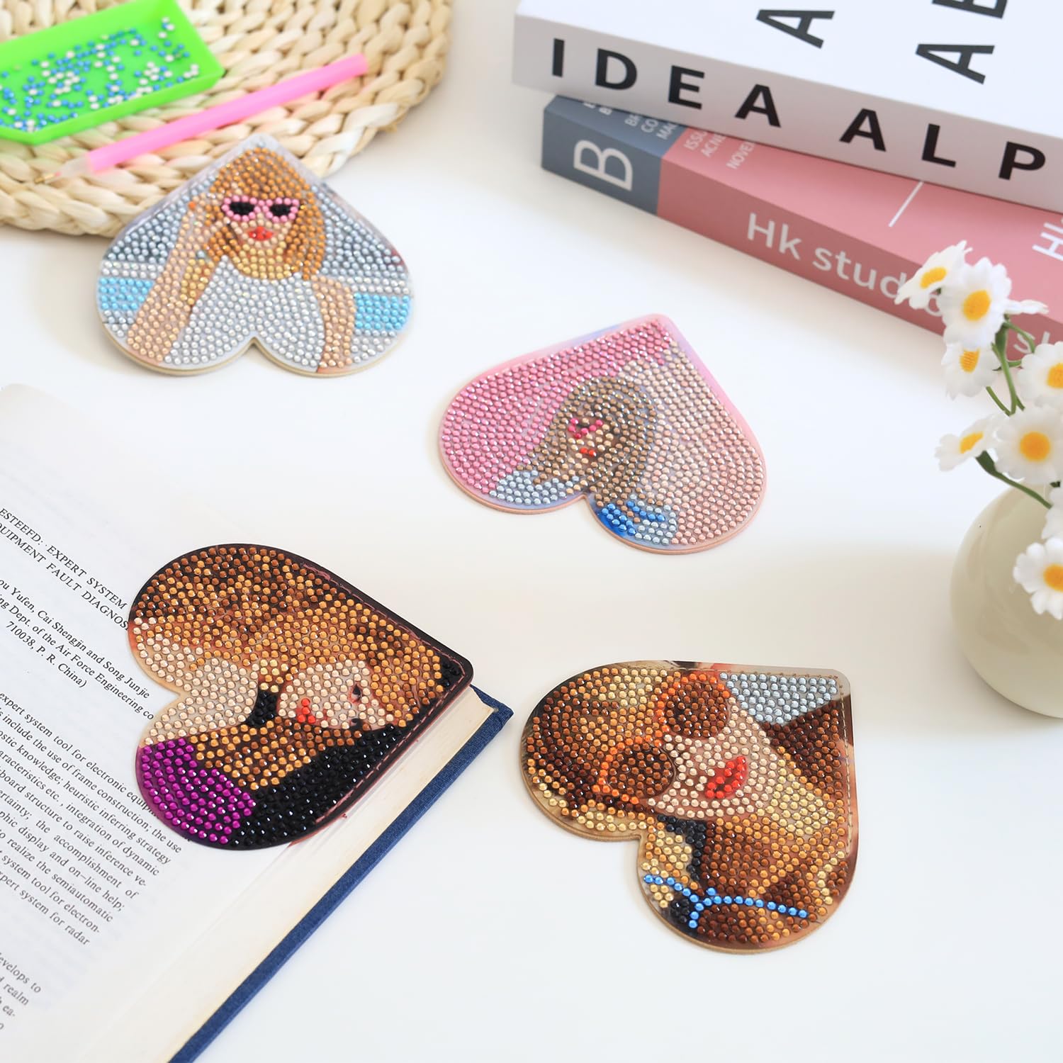 Diamond Painting Bookmarks Kit - 4PCS DIY Taylor Swift Inspired Book Lovers Gifts for Women Adults | Perfect for Reading, Scrapbooking & Crafting
