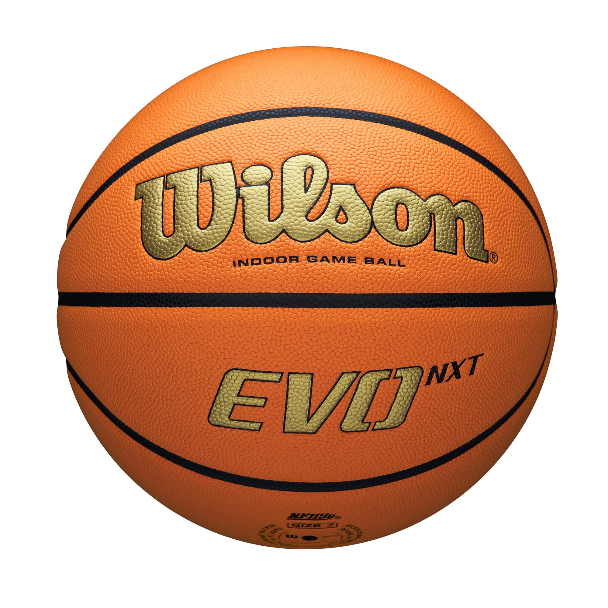Wilson NCAA Evo NXT Official Indoor Game Basketball - Size 6 & 7 for Men & Women - Perfect for College Games, Gym Training & Competitive Play