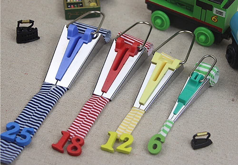 4-Piece Bias Tape Maker Set (6mm, 12mm, 18mm, 25mm) - Sewing Bias Binding Tool for DIY Quilting, Patchwork & Fabric Crafts - Perfect for Hemming, Binding Edges & Dressmaking Projects