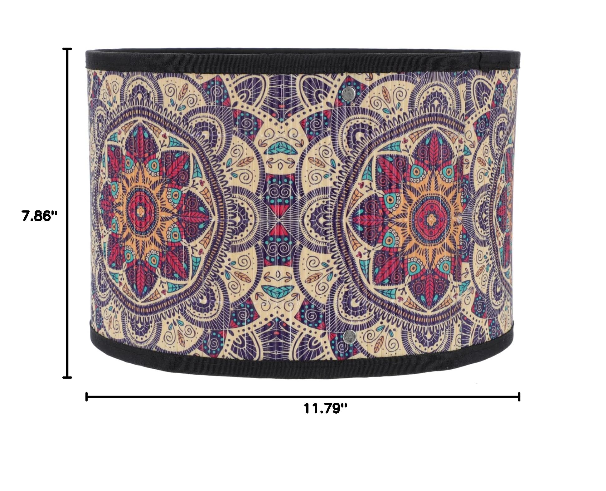 Wooden Woven Drum Lamp Shade - 12