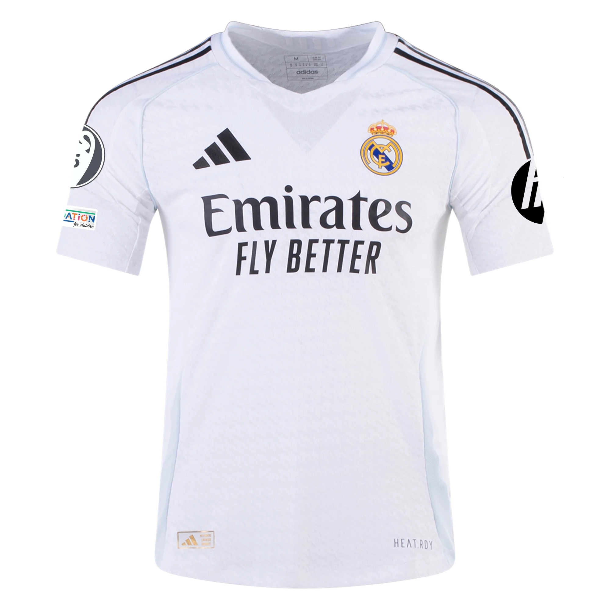 Adidas Jude Bellingham Real Madrid Authentic Home Jersey 2024/25 with Champions League Patches - White & Black Soccer Shirt for Fans & Players - Perfect for Match Day, Training & Collecting