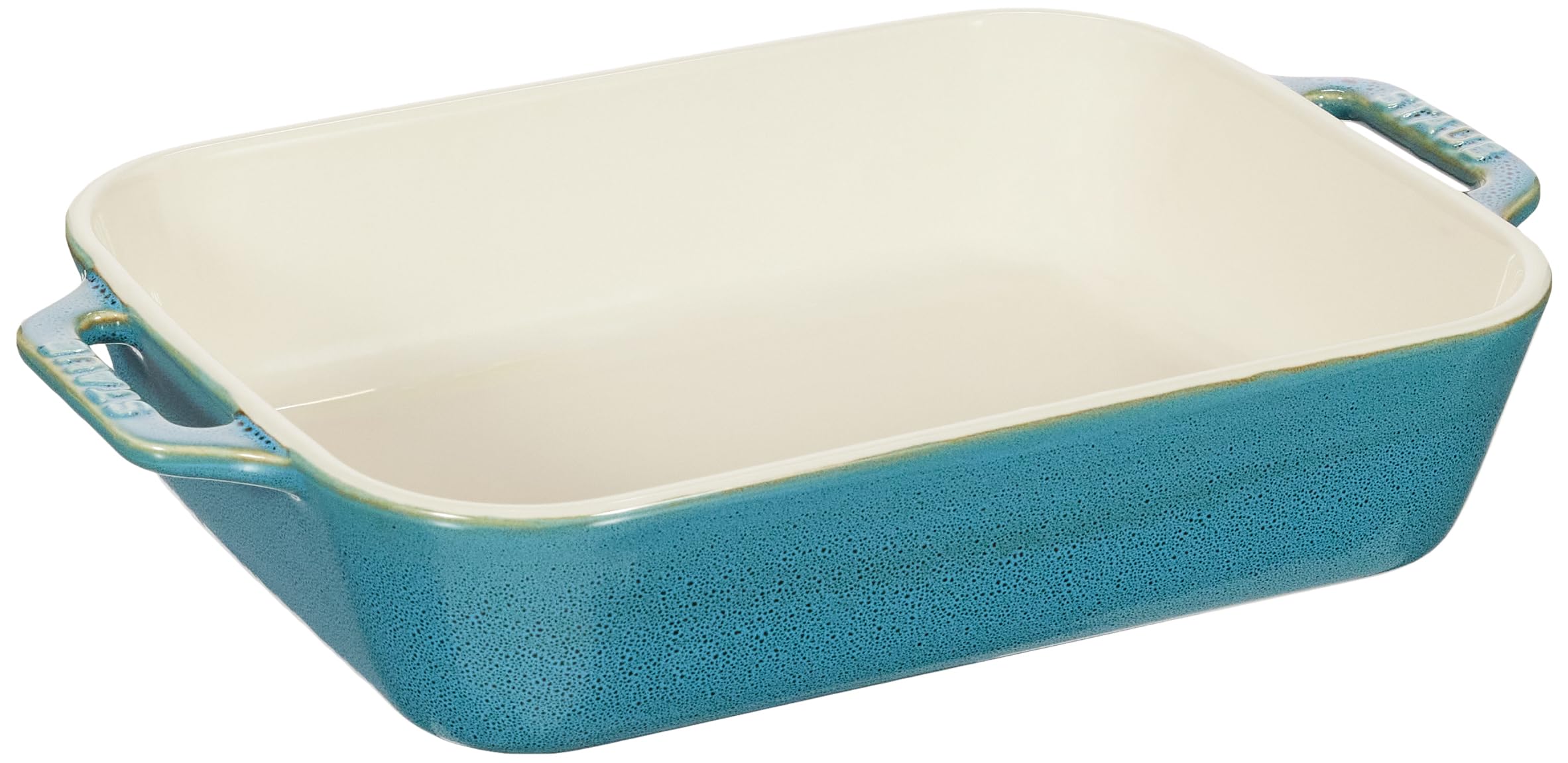 Staub 40511-886 Rectangular Ceramic Au Gratin Dish - 10.6 x 7.9 Inches (27 x 20 cm), Oven & Microwave Safe, Turquoise | Perfect for Baking, Roasting & Serving Casseroles, Lasagna & More