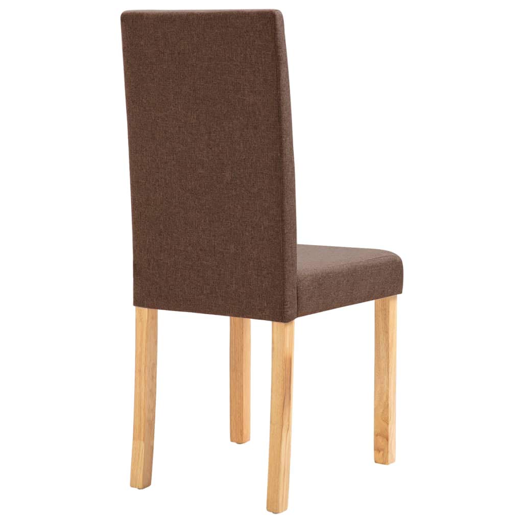 SKM Modern Dining Chairs Set of 2 - Brown Fabric Upholstered Kitchen Chairs with Sturdy Metal Legs for Dining Room, Kitchen, Breakfast Nook & Small Space