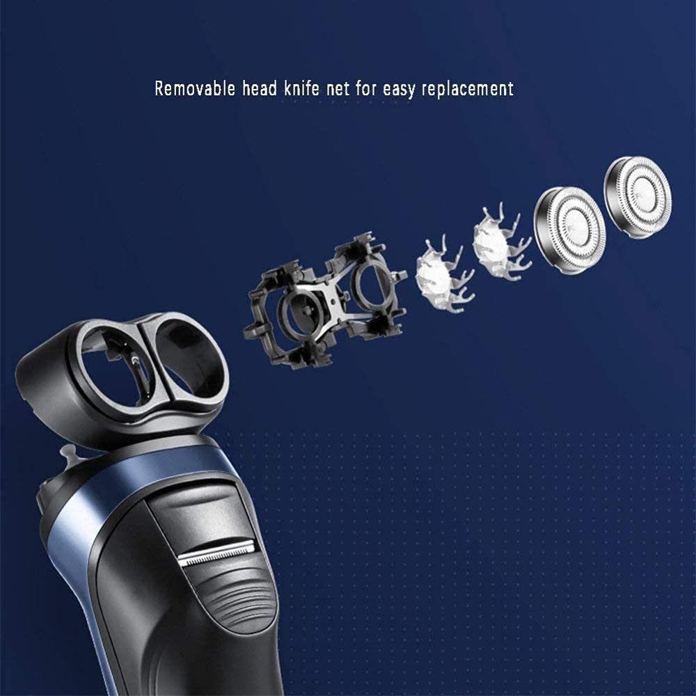 Rechargeable 100% Waterproof IPX7 Electric Shaver for Men - Wet & Dry Rotary Shaving Razor with Pop-up Trimmer - Perfect for Travel, Gym & Daily Grooming - Ideal Gift for Father's Day & Christmas