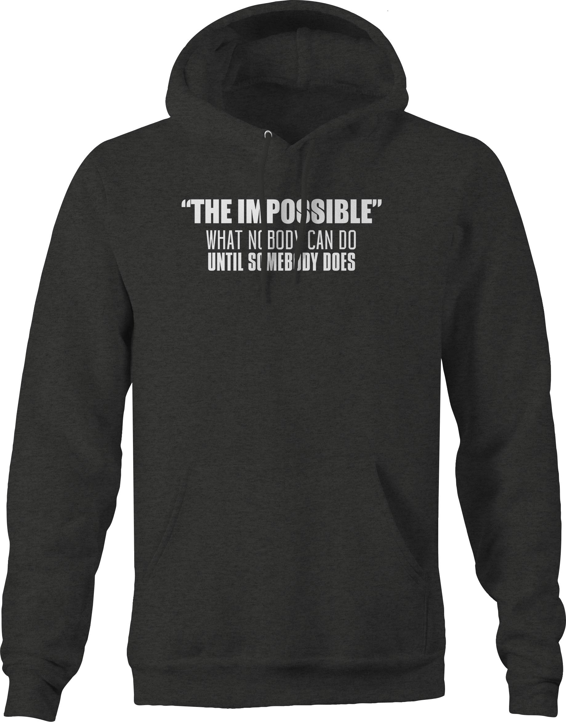 VIL Impossible Until Somebody Does Men's Gray Hoodie - Streetwear Fashion for Casual Wear & Urban Lifestyle
