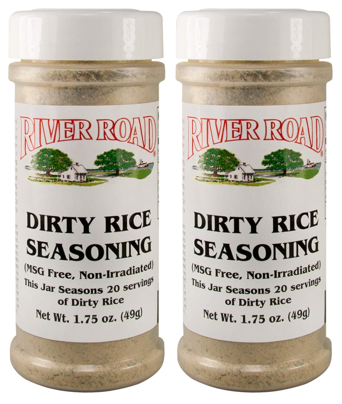 **River Road Dirty Rice Seasoning - No MSG, Low Sodium Blend (1.75 oz Shaker, Pack of 2) - Perfect for Cajun Dishes, Gumbos & Southern Cooking**