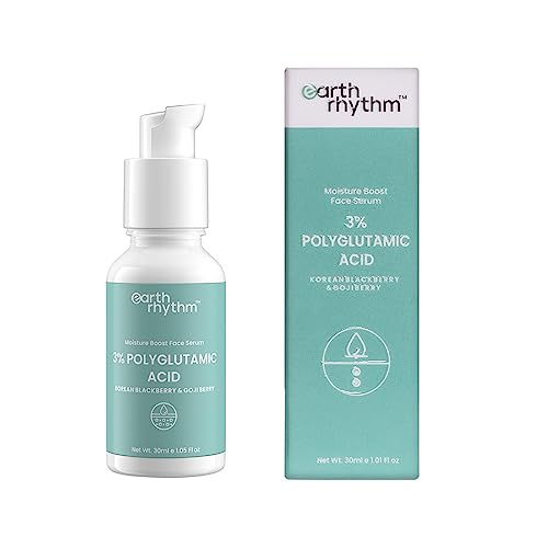 Earth Rhythm 3% Polyglutamic Acid Hydrating Face Serum for Dry & Dehydrated Skin | Moisture Locking Formula Reduces Fine Lines & Wrinkles | Skin Repair & Nourishment | Unisex 30ml | Perfect for Nighttime Skincare Routine & Daily Hydration Boost
