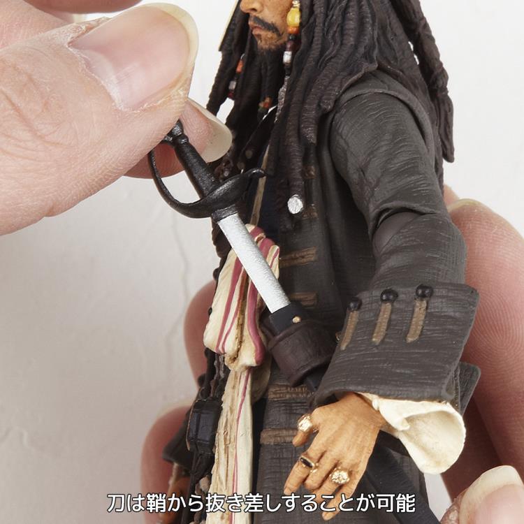 Amazing Yamaguchi Revoltech Action Figure - Pirates of the Caribbean Jack Sparrow (2023 Release) NR006 - Highly Poseable Collectible for Display & Photography