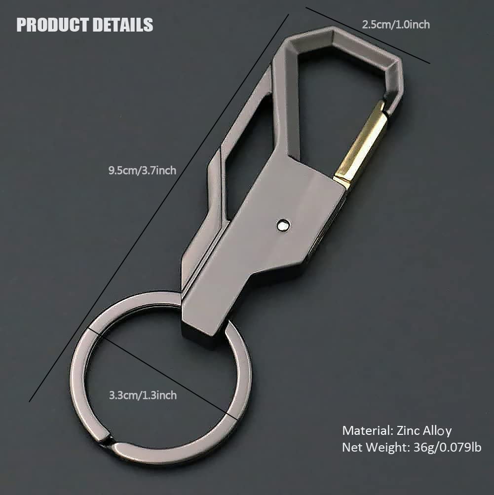 KESTAR Car Keychain for Men & Women - Classic Black - Organize Keys for Home & Office