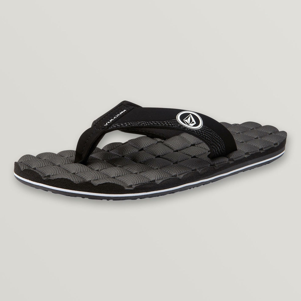 Volcom Recliner Sandals - Comfortable Flip Flops for Men & Women | Black & White Color | Perfect for Beach, Pool, and Summer Vacation