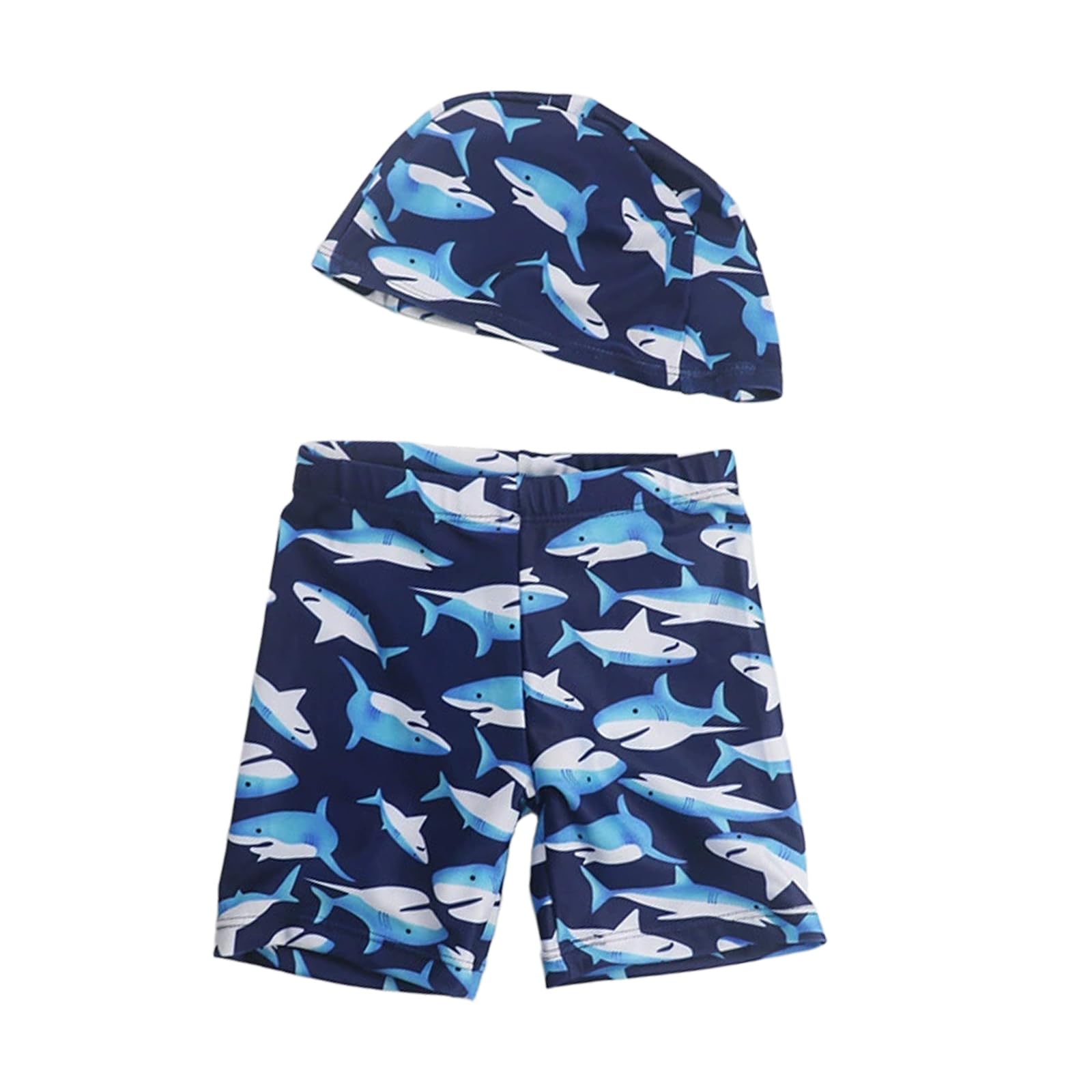 **Boys Swim Trunks for Toddlers - Quick Dry Stretch Swim Shorts with Swim Cap - Kids Bathing Suit Set for Beach, Pool & Water Play**