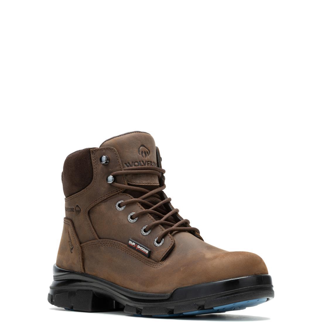 DuraShocks® SR Icon 6 CarbonMax® Work Boots for Men - Dark Brown Safety Shoes with Steel Toe, Slip Resistant & Electrical Hazard Protection - Ideal for Construction, Warehouse & Industrial Work