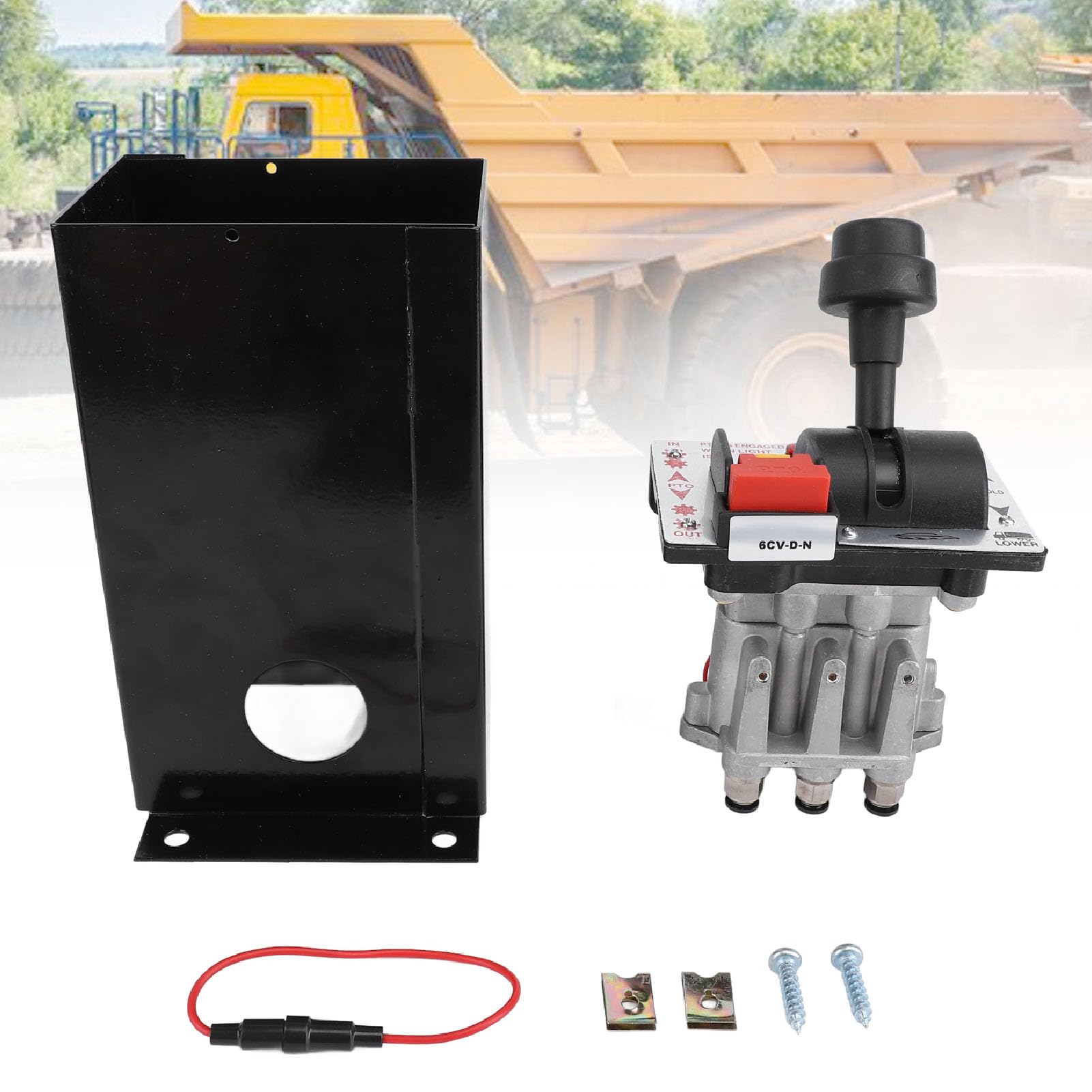 Heavy Duty Dump Truck PTO Control Valve - 6 Ports 4 Position Proportional Hydraulic Valve with PTO Switch for Smooth Tipper Operation - Perfect for Dump Trucks, Trailers & Construction Equipment