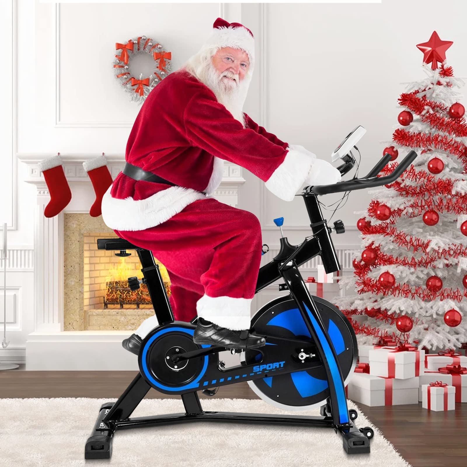 FABFEGU Recumbent Exercise Bike with Silent Belt Drive - Indoor Cycling Bike for Home Workouts, Comfortable & Quiet Stationary Bike (Blue, One Size) - Ideal for Low-Impact Cardio, Physical Therapy & Senior Fitness