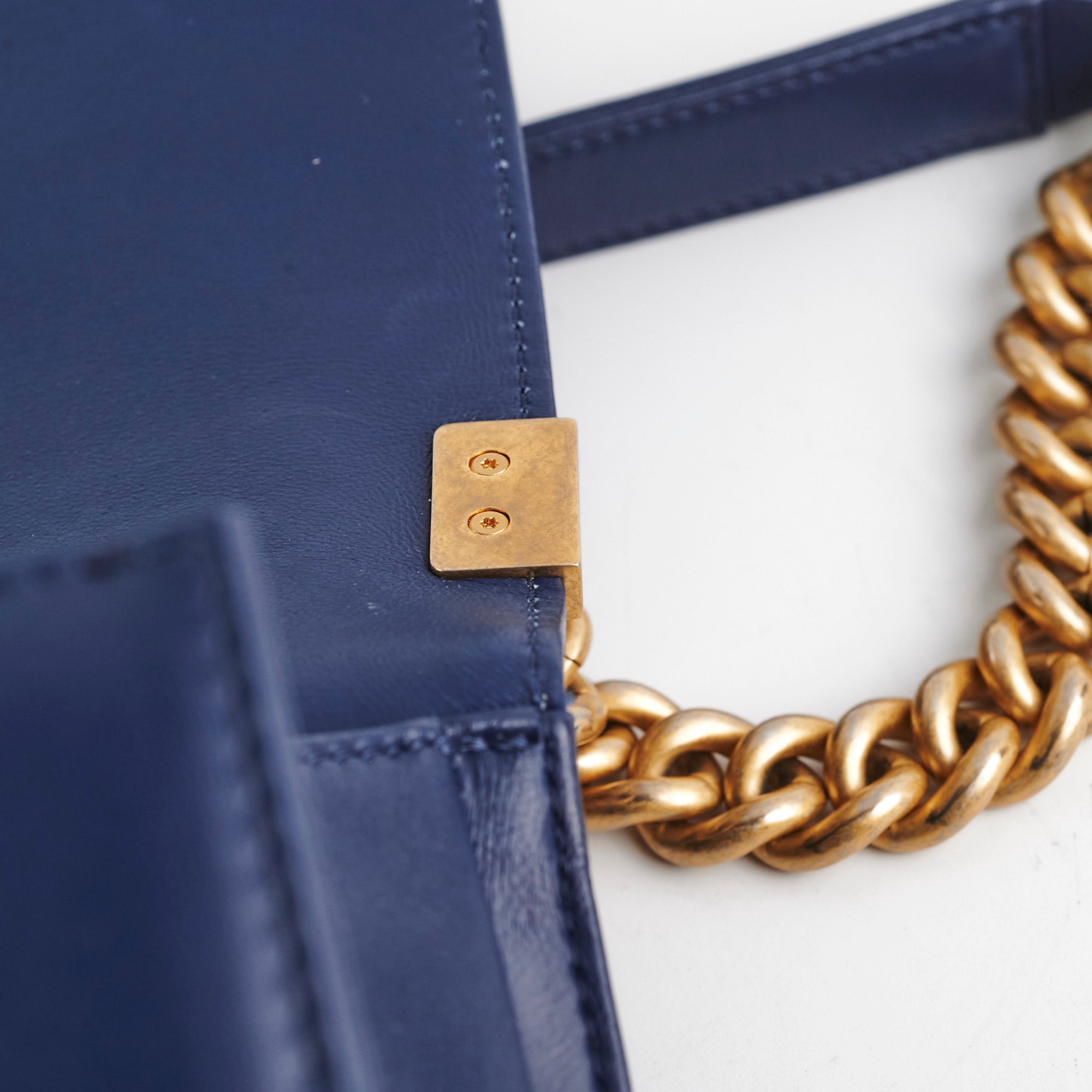 Chanel Old Medium Boy Bag in Blue - Luxury Quilted Leather Crossbody Bag for Women | Perfect for Date Night, Parties & Special Occasions