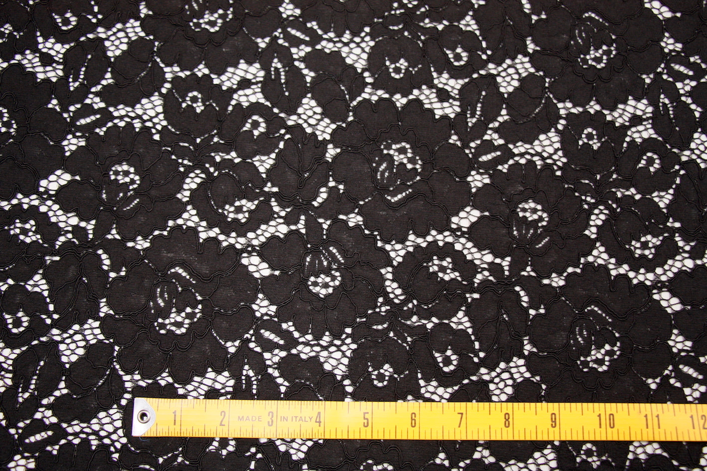 Elegant Black Floral Lace Fabric - Perfect for Wedding Dresses, Evening Gowns & DIY Crafts