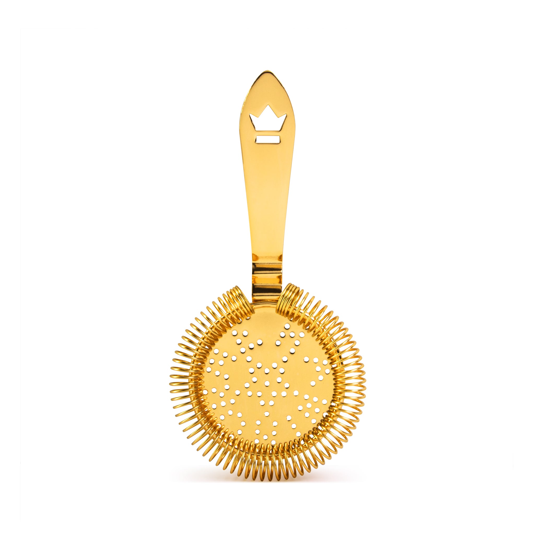 Vintage Gold Plated Cocktail Strainer - Antique Style Bar Tool for Mixing and Serving Classic Cocktails at Home or Professional Bars