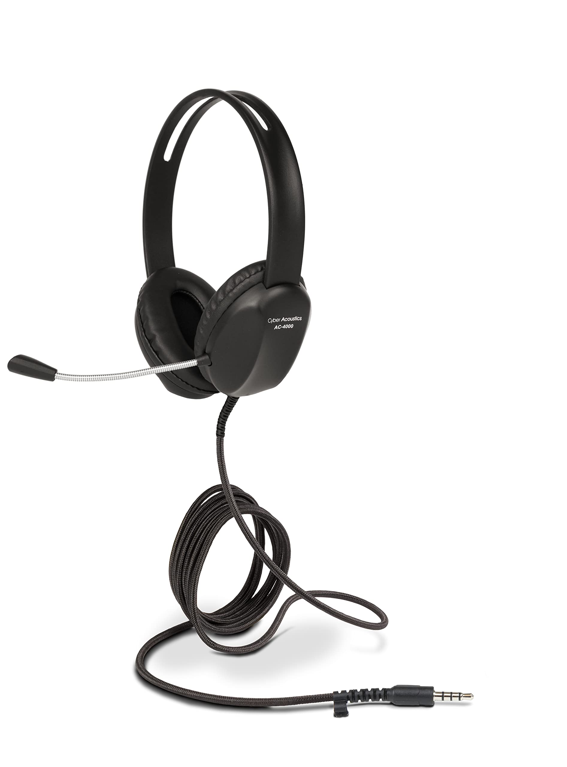 Cyber Acoustics AC-4000-20 3.5mm Stereo Headset with Noise Cancelling Mic - 20 Pack for PC, Tablet, Phone - Perfect for Office, Classroom, Home & Online Meetings