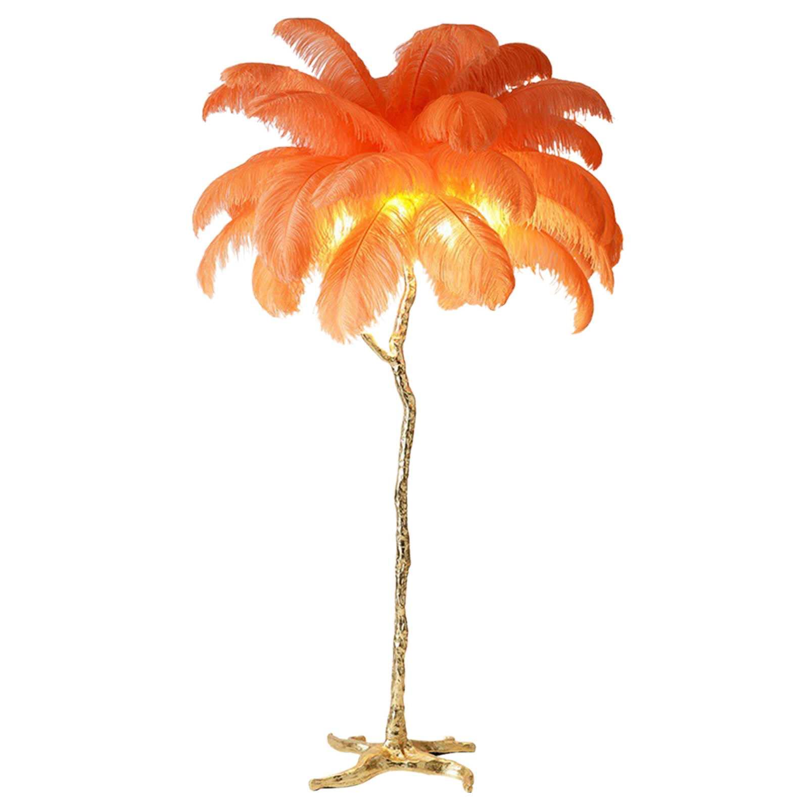 Modern Luxury Ostrich Feather Floor Lamp with LED Lighting - Nordic Style Copper Standing Lamp for Home, Villa & Office Decoration | Perfect for Living Room, Bedroom & Lounge Ambiance