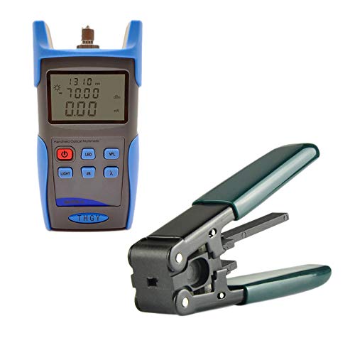 Optical Fiber Power Meter 30Mw Visual -6C with Single Fiber Cleaver & Cleaner Kit - Perfect for Network Installation, Maintenance & Testing
