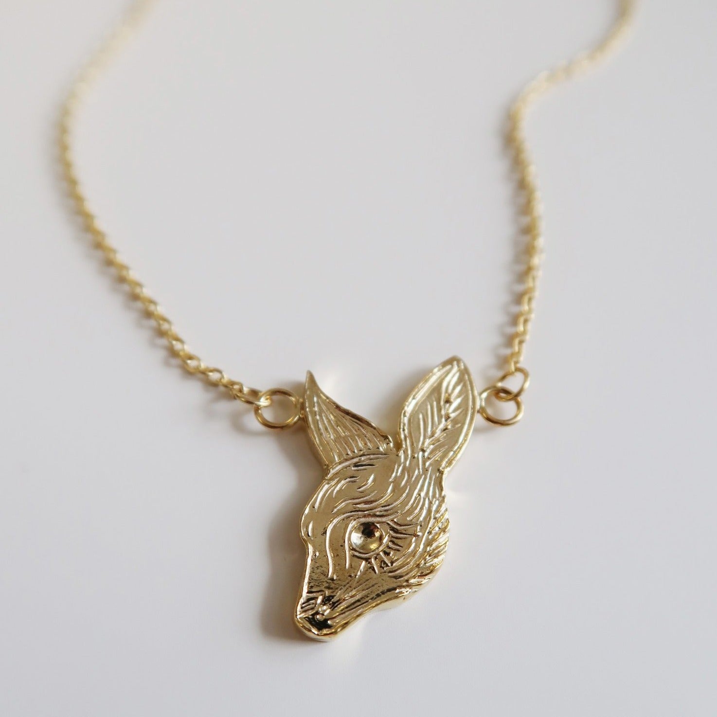 14K Gold Vermeil Fawn Pendant Necklace - Elegant Animal Jewelry for Women, Perfect Gift for Birthday, Anniversary & Valentine's Day