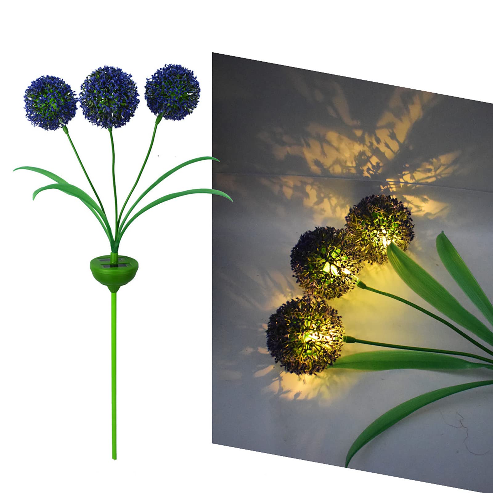 Solar Powered Dandelion Garden Lights - Waterproof Outdoor LED Stake Lights with 3 Flower Heads for Yard, Patio, Backyard Decor (Purple) | Perfect for Pathway Lighting, Landscape Accents & Evening Ambience