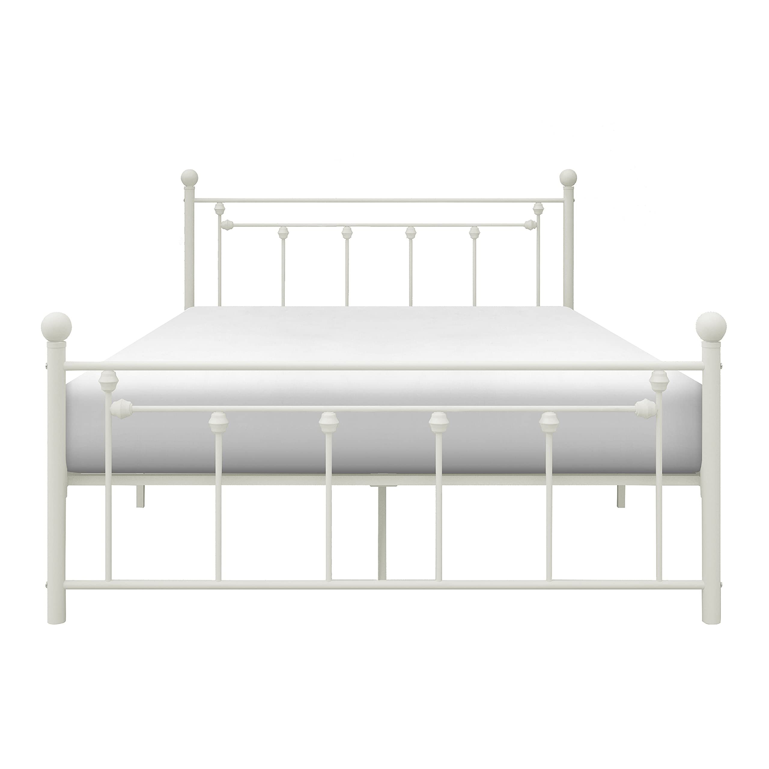 Lexicon Newington Full Size Metal Platform Bed Frame - Sturdy White Steel Bed with Noise-Free Design for Modern Bedrooms & Guest Rooms
