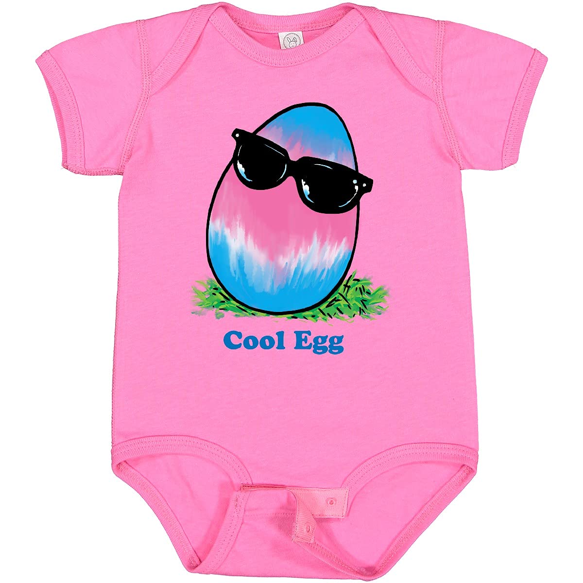 Easter Pink and Blue Cool Egg with Sunglasses Baby Bodysuit - Cute Infant Easter Outfit for Boys & Girls - Perfect for Easter Photos, Parties & Family Gatherings