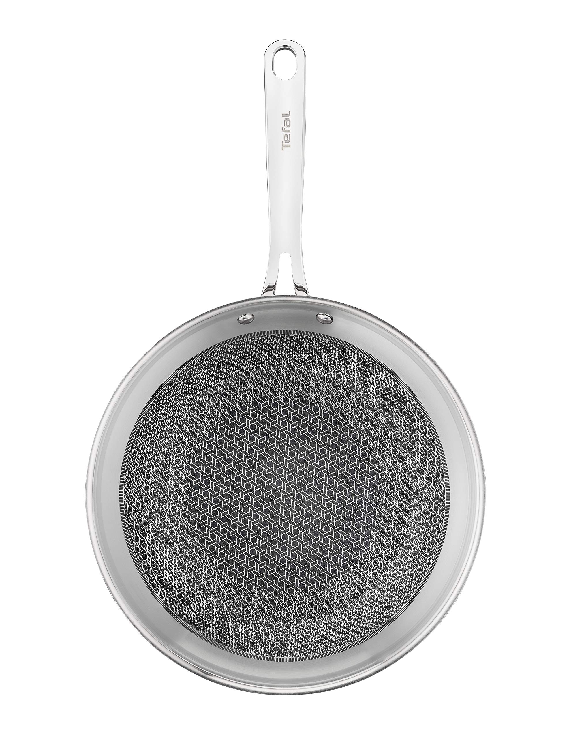 Tefal E49716 Eternal Mesh Non-Stick Wok Pan - 12.5 Inch Stir Fry Pan for Asian Cooking, Sauteing & Deep Frying - Induction Compatible Cookware