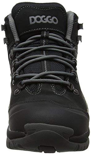 Doggo Unisex Bruno High Rise Hiking Boots - Waterproof Outdoor Shoes for Men & Women, Black, UK Size 7 - Perfect for Hiking, Camping & Mountain Adventures
