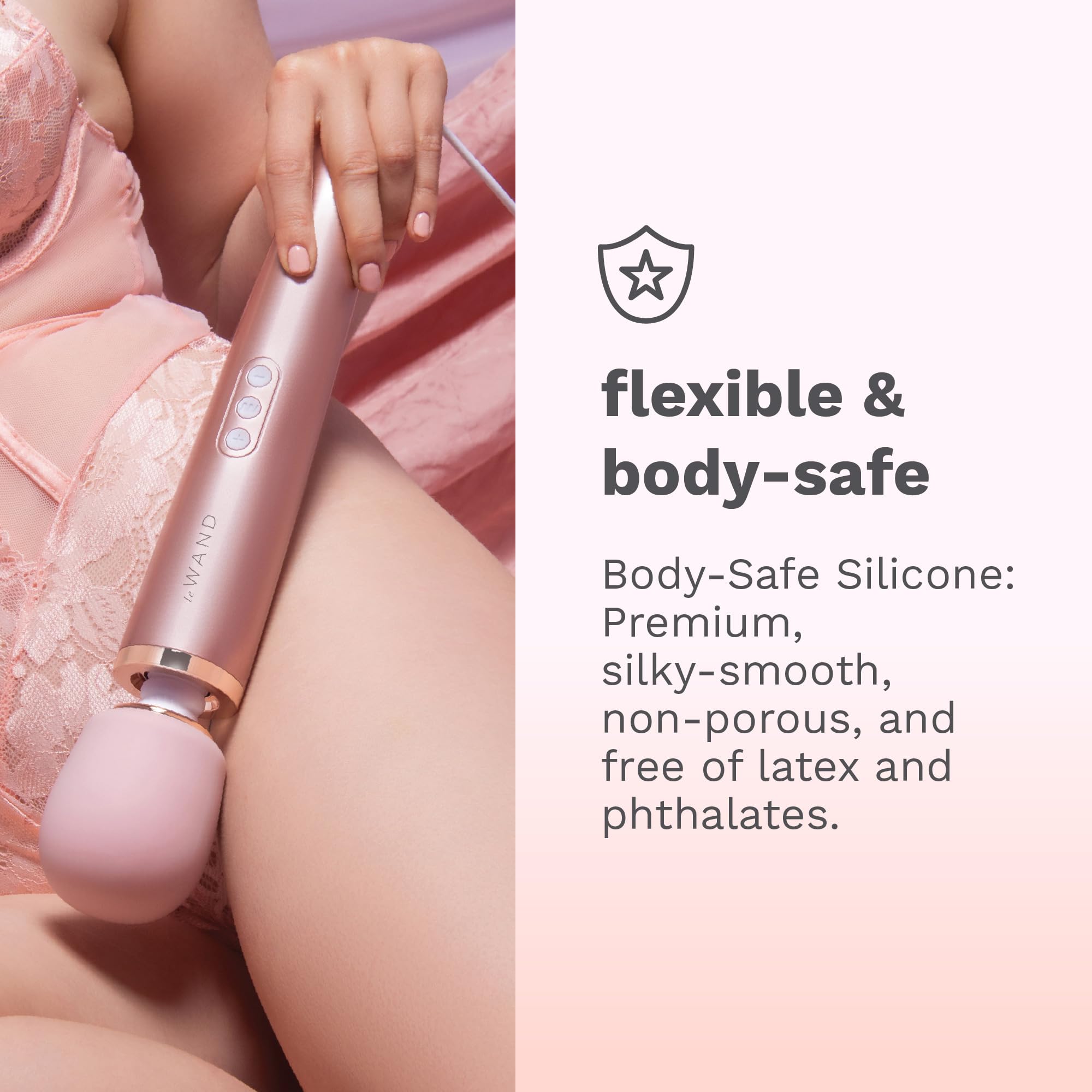 Le Wand Plug-In Rose Gold 33.5cm - Premium Rechargeable Personal Massager for Relaxation & Intimate Wellness | Perfect for Home Spa, Self-Care & Couples Use