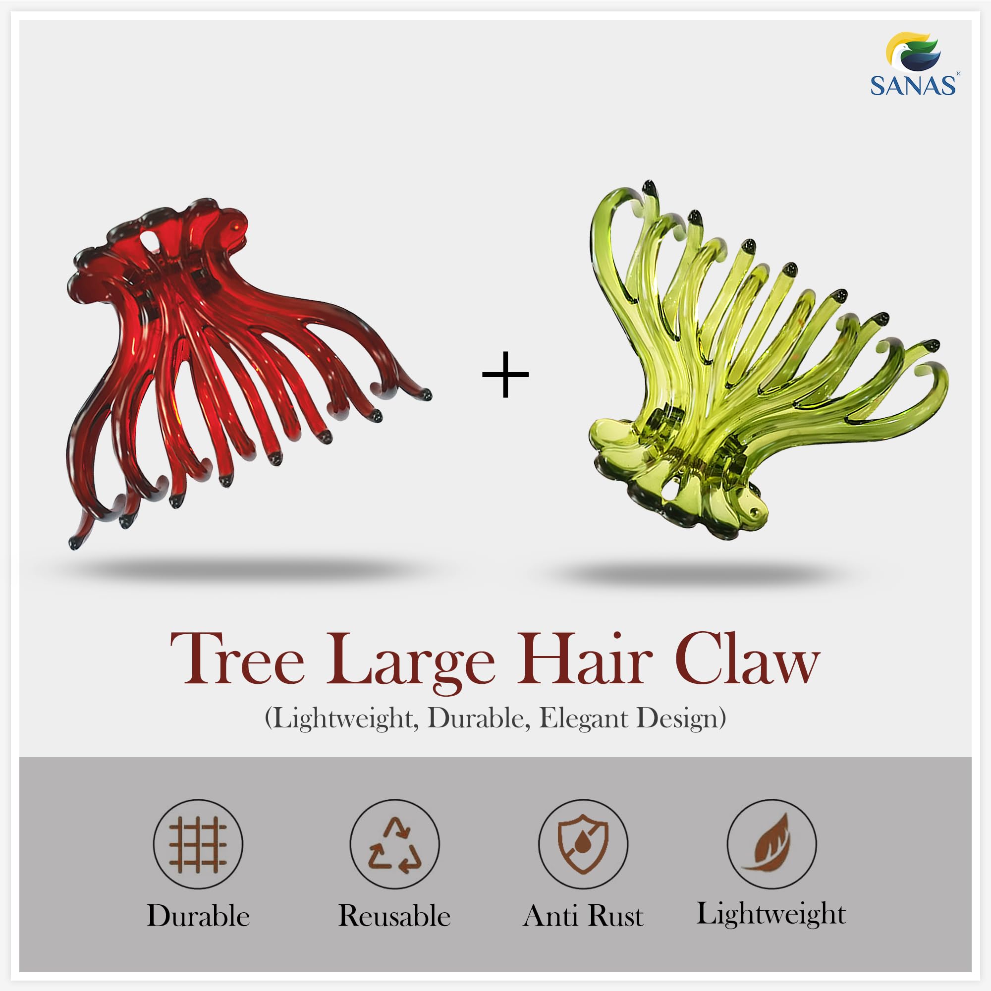 Sanas 4Pcs Butterfly Hair Clips for Women & Girls - Korean Style Hair Accessories, Fancy Claw Clips for Stylish Hairstyles - Perfect for School, Work, Parties & Everyday Wear