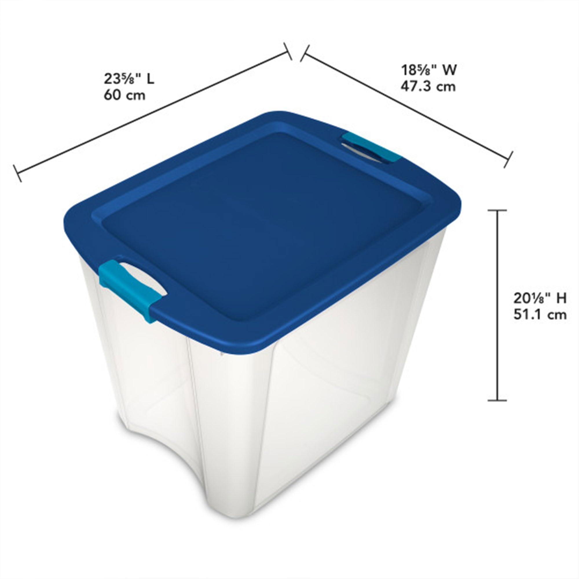 Sterilite 4-Pack 27 Gallon Clear Plastic Storage Bins with Secure Latching Lids & Ergonomic Handles for Home Organization, Moving & Garage Storage