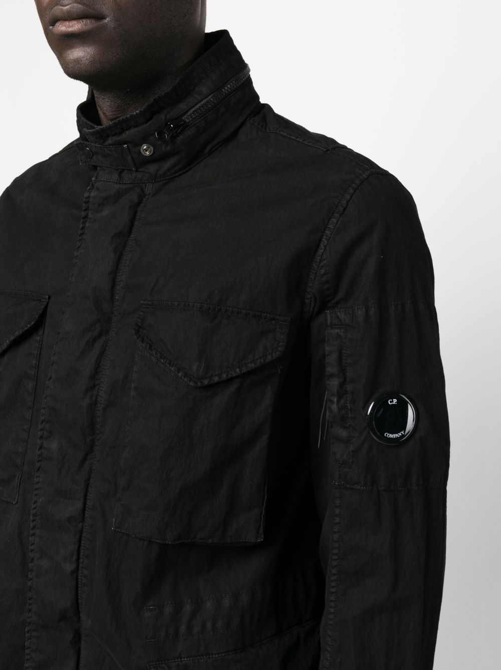 CP COMPANY Men's Black Jacket - Lightweight Waterproof Windbreaker for Outdoor Hiking & Urban Streetwear