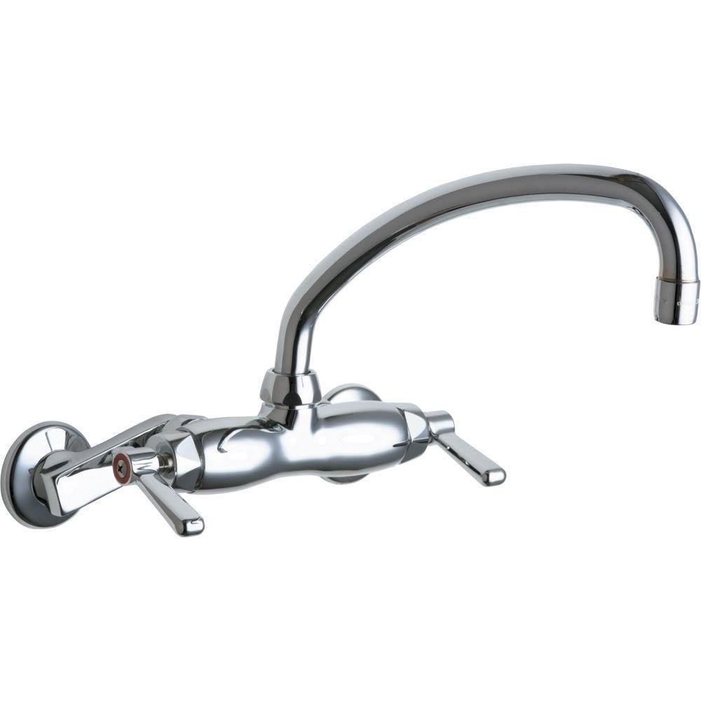 Chicago Faucets 2-Handle Chrome Kitchen Faucet with 9.5