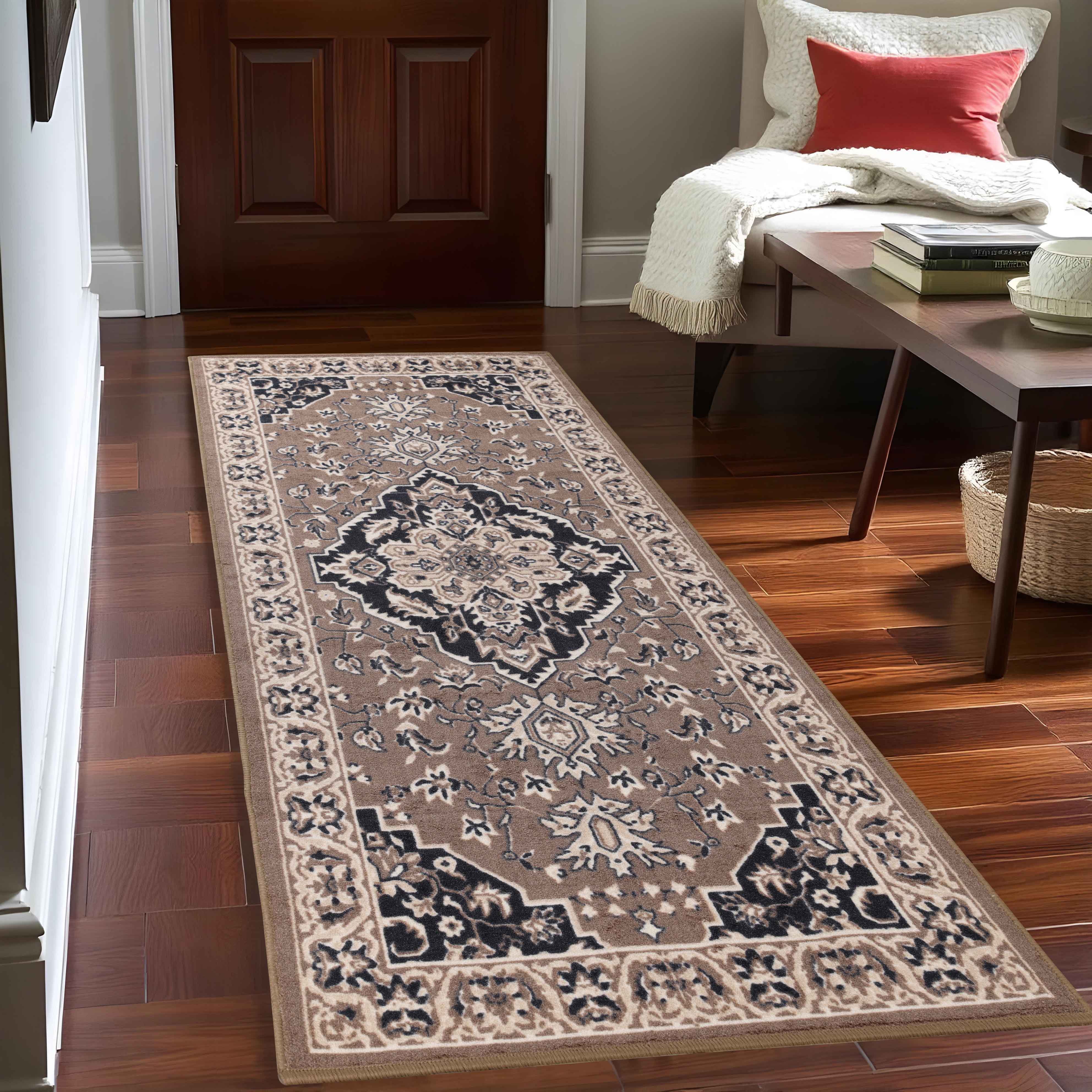 Glendale Traditional Floral Medallion Indoor Area Rug - Non-Slip Living Room Carpet, Bedroom Runner, Hallway Decor | Soft & Durable Home Floor Mat for Cozy Interior Design