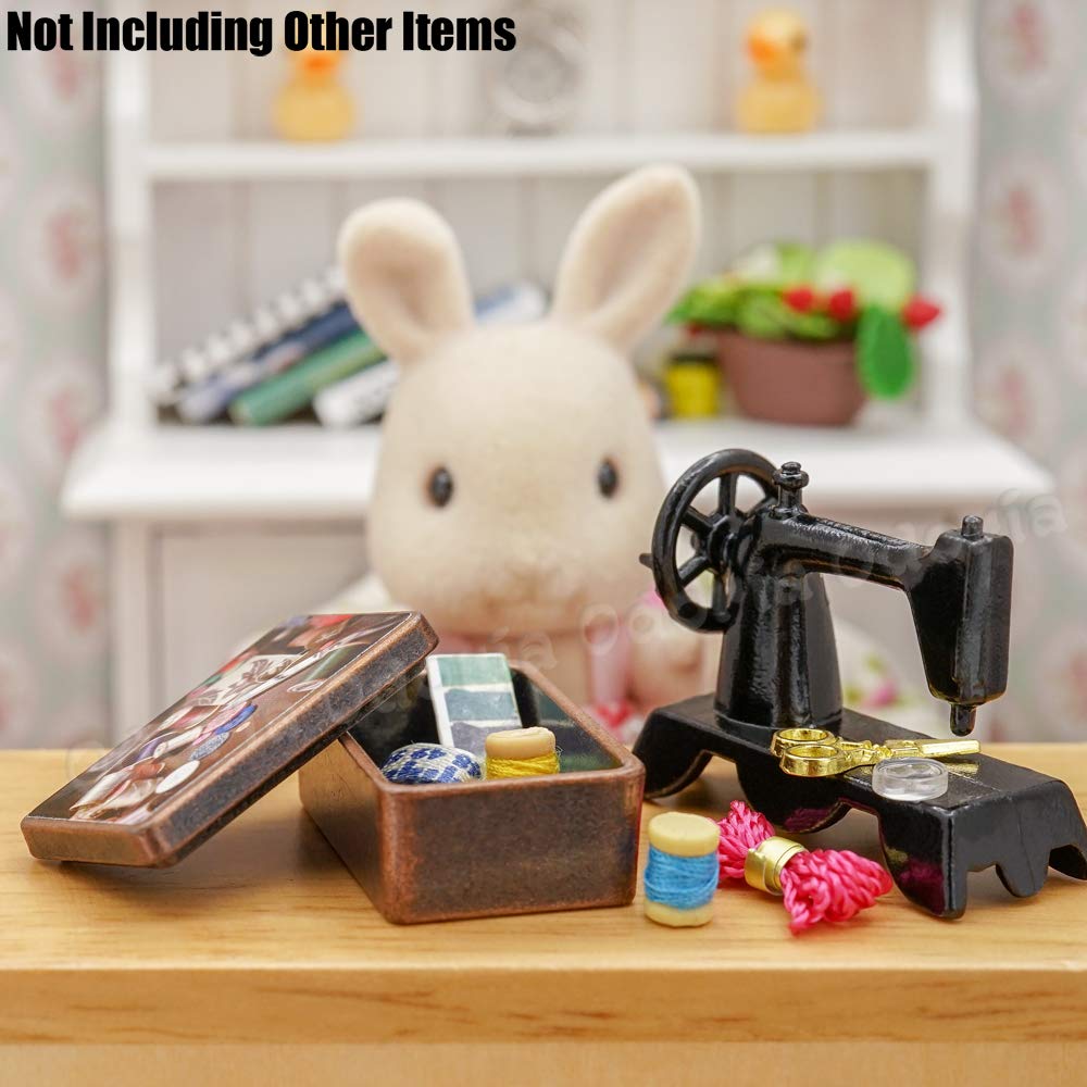 Odoria 1/12 Scale Miniature Sewing Box - Tiny Dollhouse Accessories for DIY Crafts, Miniature Scenes & Model Displays | Perfect for Dollhouse Decor, Miniature Collectors & Craft Projects