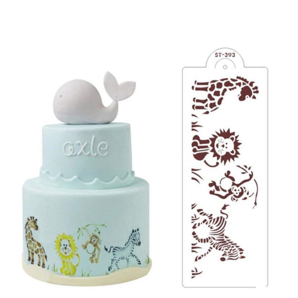 VALINK Plastic Cake Stencil Set - Flower & Lace Fondant Mold for Wedding, Birthday Cake Decorating | DIY Baking Tools for Icing, Sugarcraft & Fondant Designs (Pattern 01) - Perfect for Professional Bakers & Home Decorators