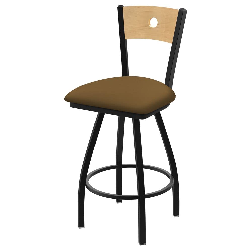 Holland Bar Stool Co. XL 830 Voltaire Swivel Bar Stool with Canter Saddle Seat - Heavy Duty Counter Height Stool for Kitchen Island, Bar, Pub & Restaurant Use