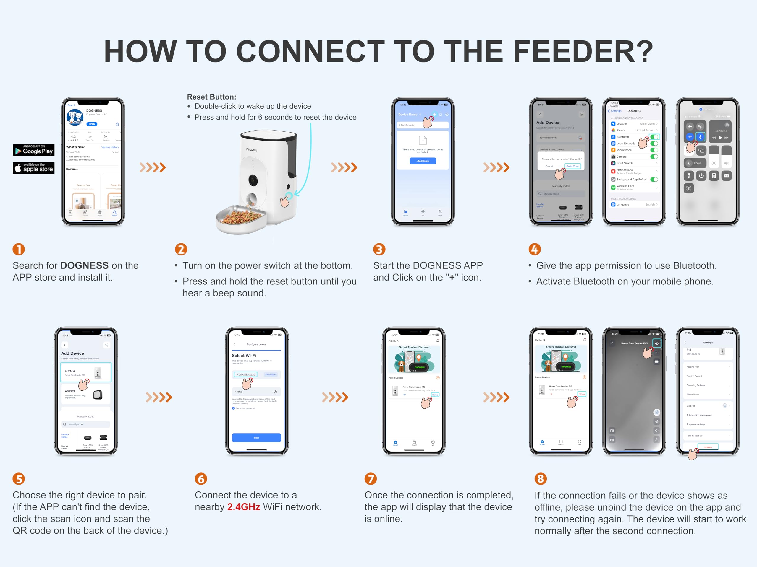 DOGNESS 4L Automatic Cat Feeder with Camera & 2-Way Audio - 5000mAh Rechargeable Pet Food Dispenser, 1080P HD Video Night Vision, 2.4G WiFi - Perfect for Busy Pet Owners, Multi-Pet Homes & Vacation Care