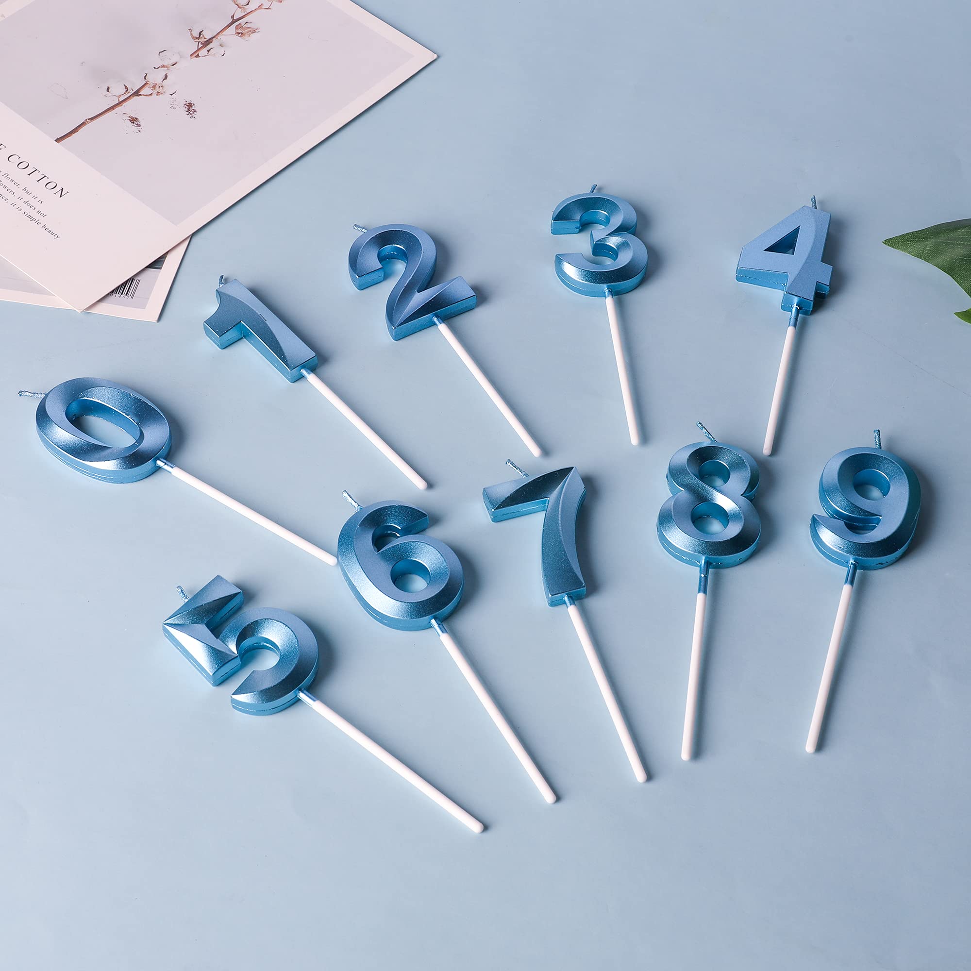 Blue Number 20 Glitter Birthday Candles for Cakes - Set of 2 Sparkling Cake Toppers for 20th Birthday Party, Anniversary & Wedding Celebrations - Perfect for Milestone Birthday Decorations and Special Occasion Cakes