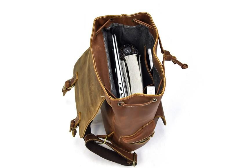 Genuine Leather Backpack for Women & Men - Durable Rucksack Purse for Travel, Work & Daily Use