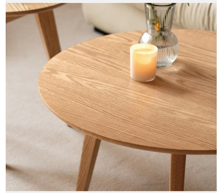 Solid Oak & Black Walnut Wood Side Table - Nightstand, End Table for Living Room, Bedroom, Office | Rustic Modern Furniture for Home Decor
