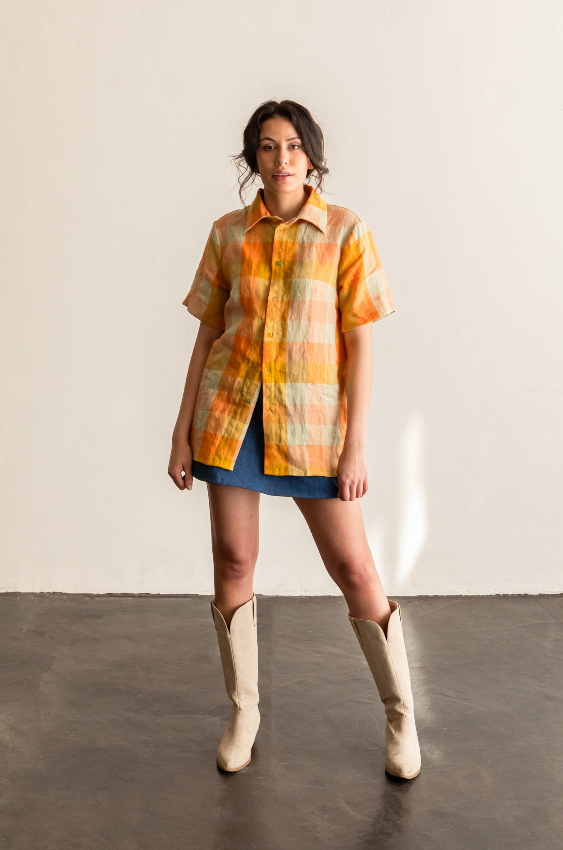 Friday Pattern Company Butano Button Up Shirt - Stylish Casual & Work Wear for Men & Women - Perfect for Office, Outings & Everyday Fashion