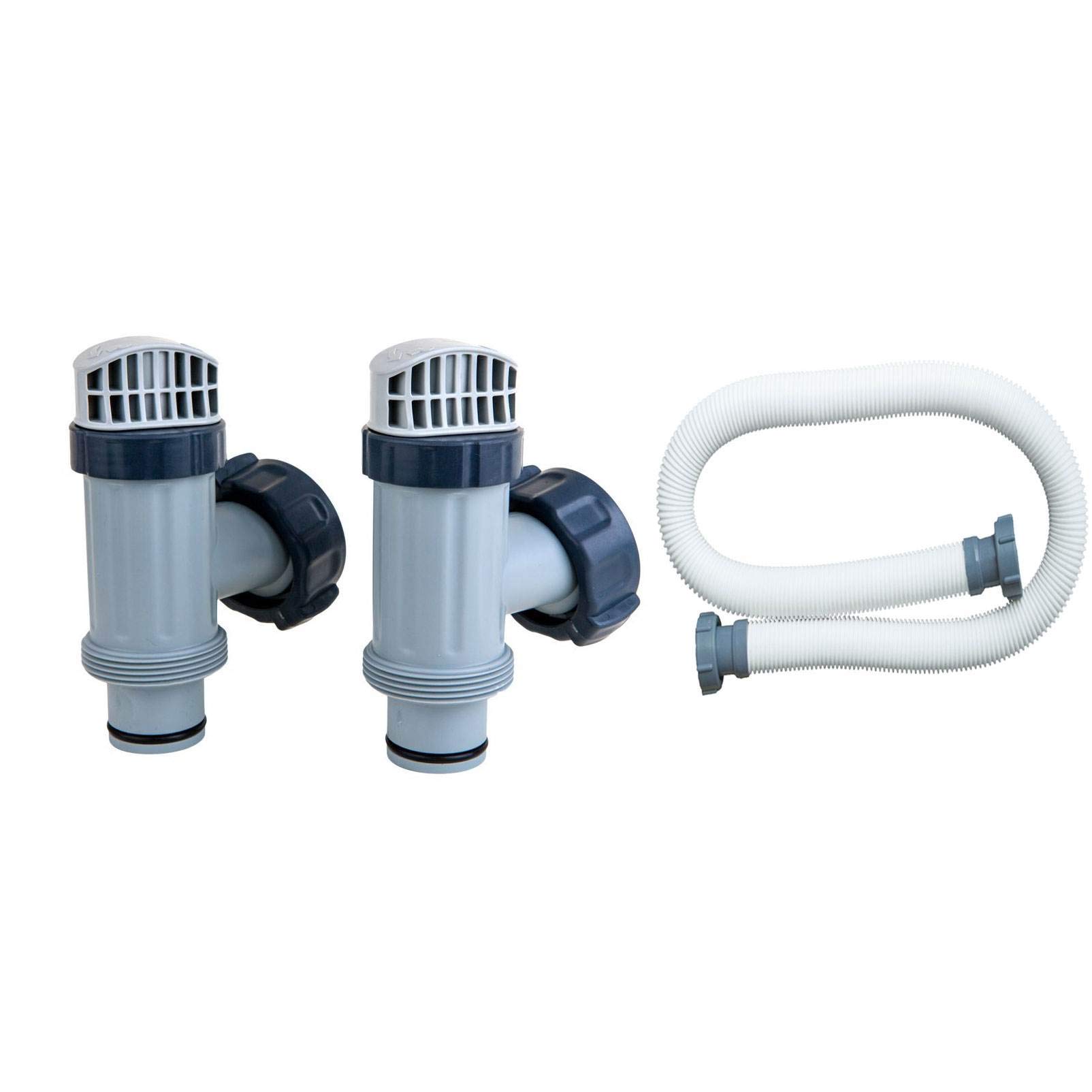 **Intex Plunger Valve Replacement (2-Pack) + 1.5 Inch Pool Pump Hose (2-Pack) – Compatible with Above Ground Pools, Spas, and Inflatable Pools**
