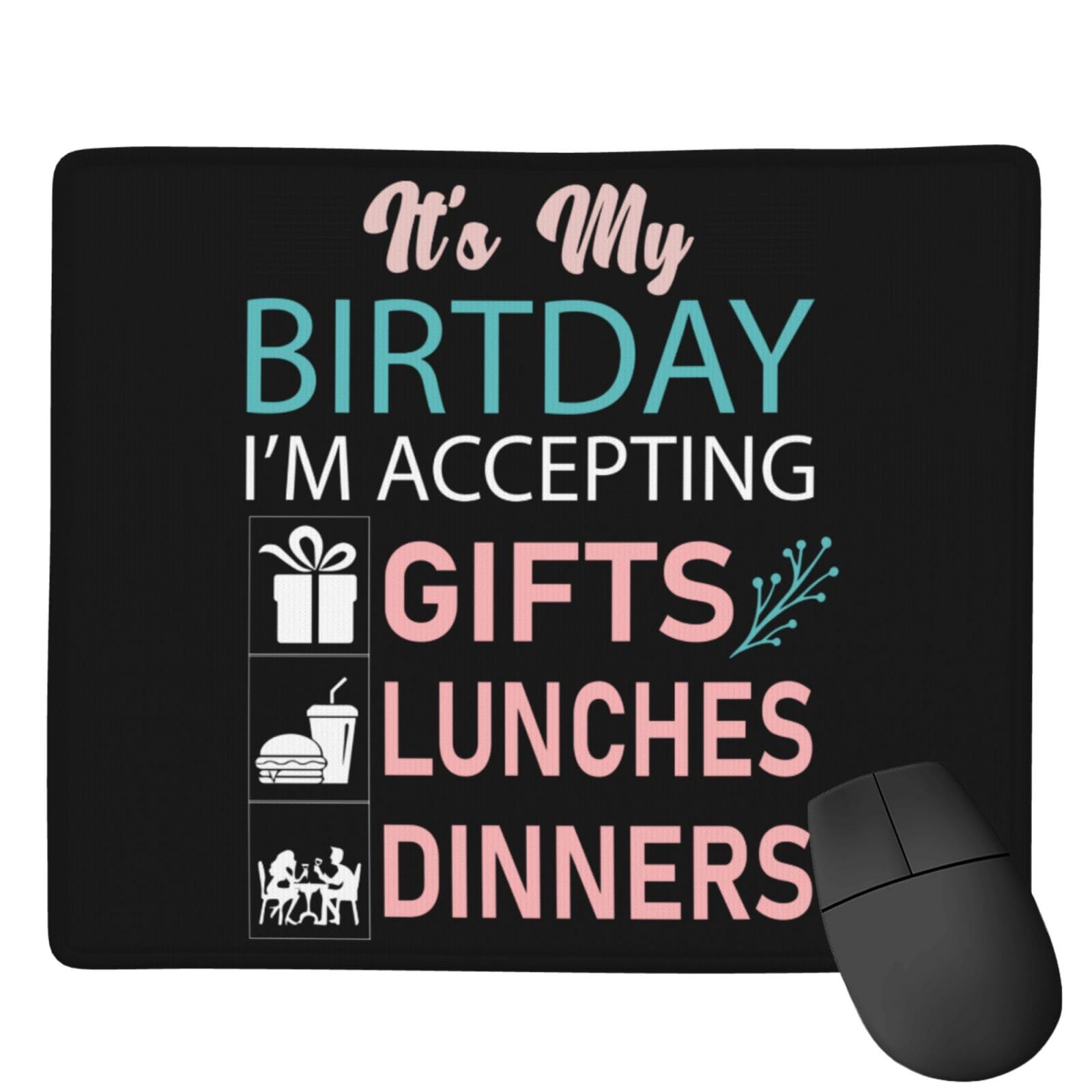 SIYTUAU Birthday Gift Mouse Pad - Waterproof, Non-Slip Rubber Desk Mat for Office & Gaming (7x9 Inches) - Perfect for Lunches, Dinners, and Celebrations