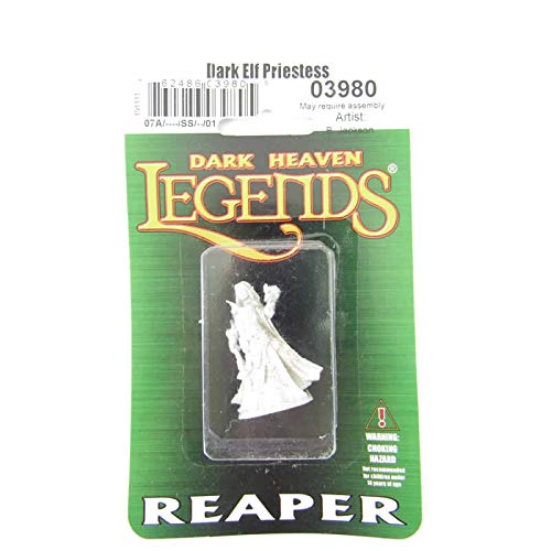 Dark Elf Priestess Miniature 25mm Heroic Scale - Reaper Miniatures Dark Heaven Legends - Perfect for Tabletop RPG, D&D Campaigns & Fantasy Wargaming